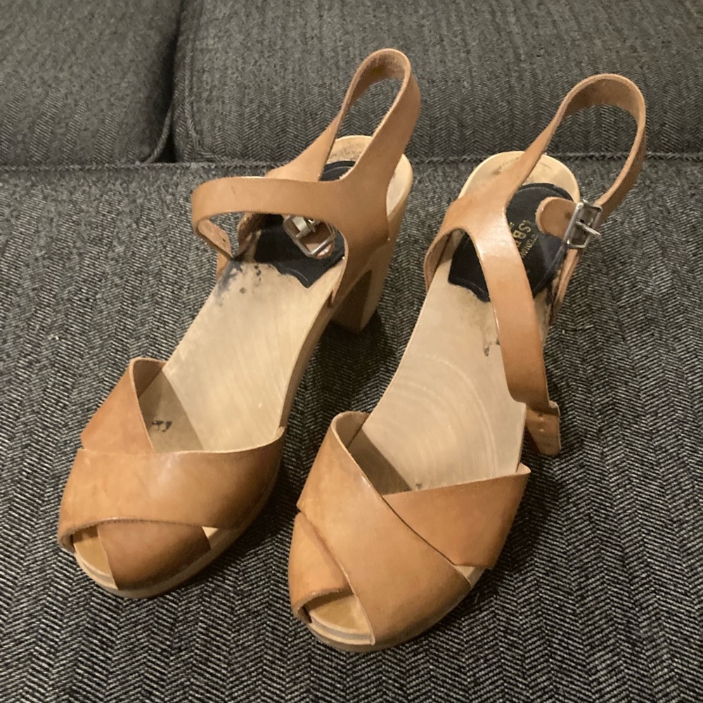 Swedish Hasbeens Sandal Heels Size 39